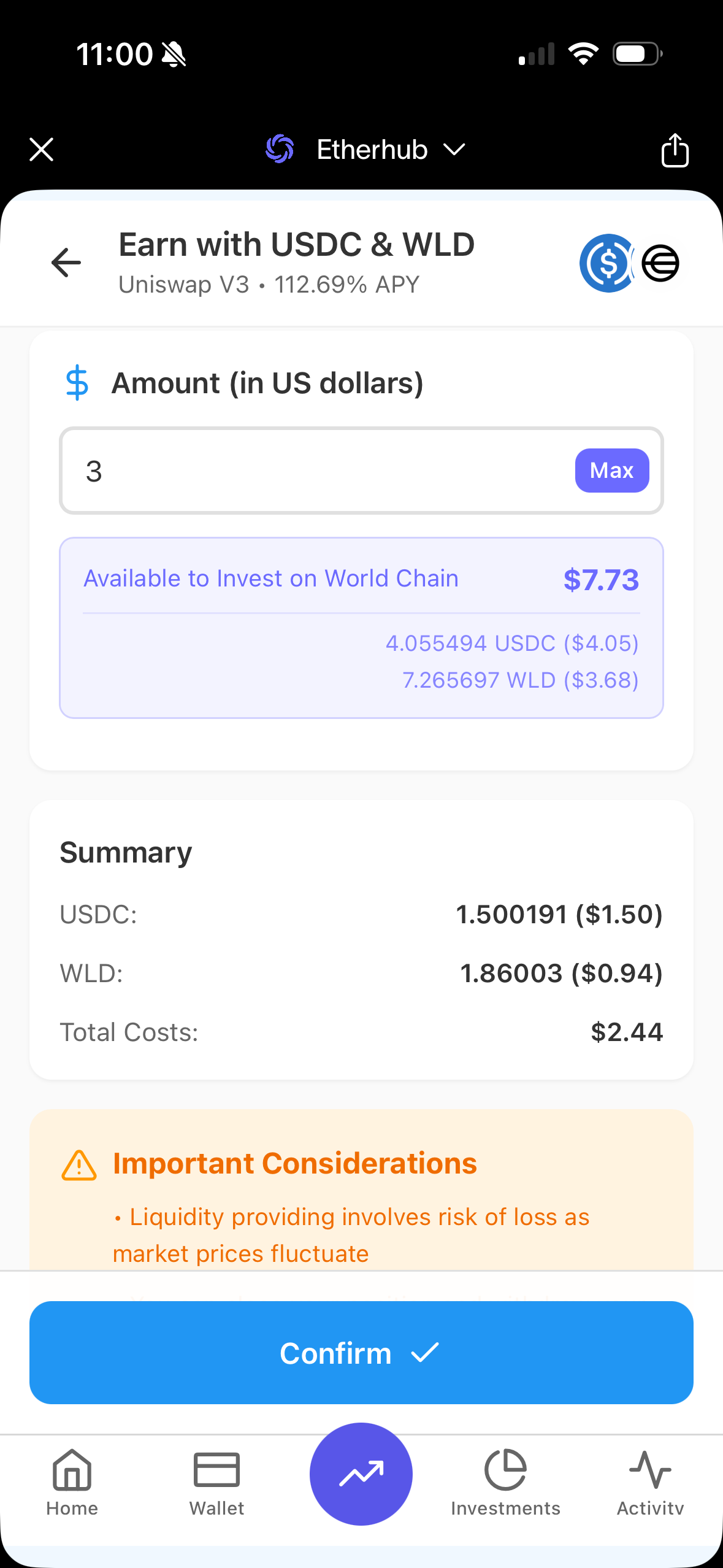 Liquidity providing options